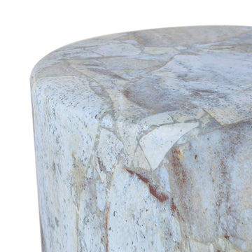 Troy 16" Modern Minimalist Faux Marble Column Indoor/Outdoor Accent Table - JONATHAN Y